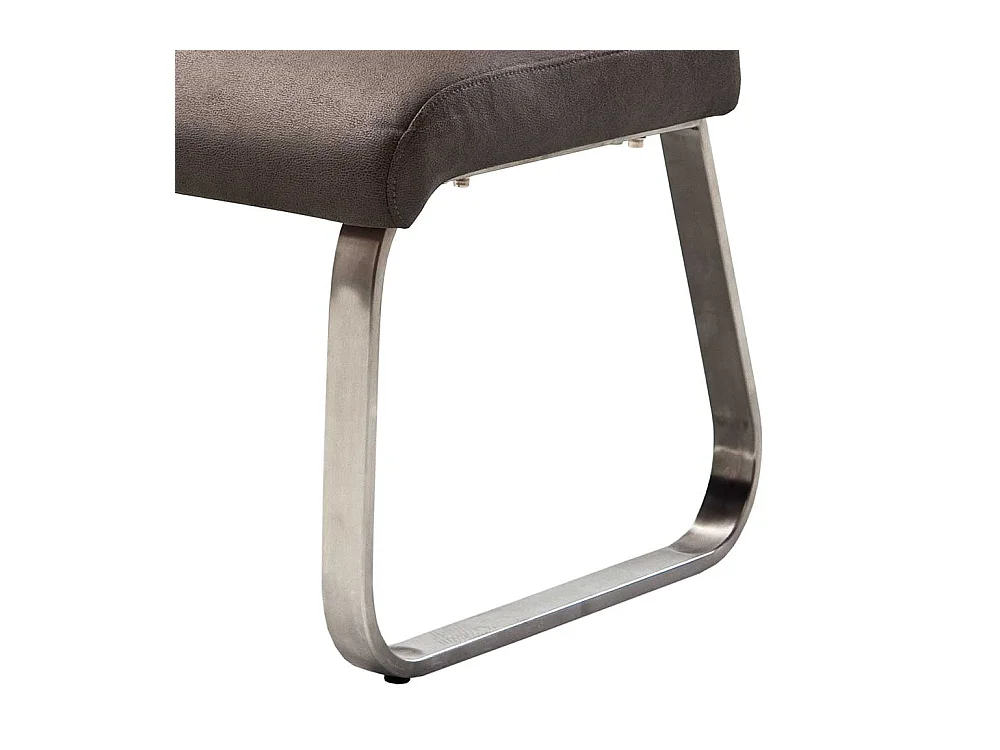 Esszimmer Polsterbank in Braun Microfaser Bügelgestell aus Edelstahl