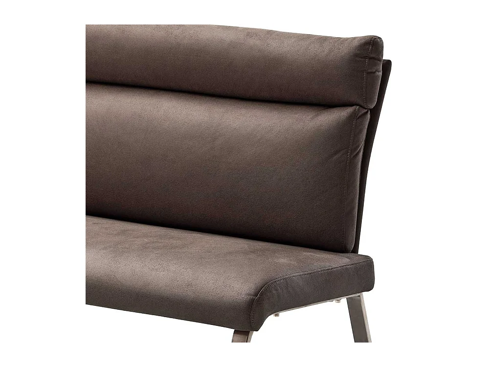 Esszimmer Polsterbank in Braun Microfaser Bügelgestell aus Edelstahl