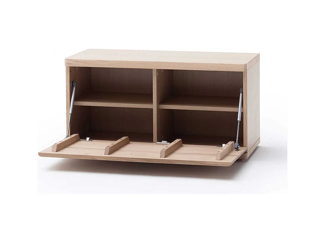 Flurbank in Eiche Bianco furniert Klappe