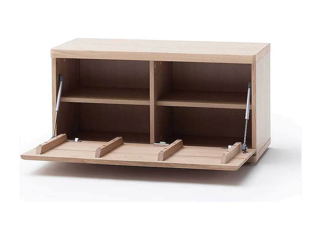 Flurbank in Eiche Bianco furniert Klappe