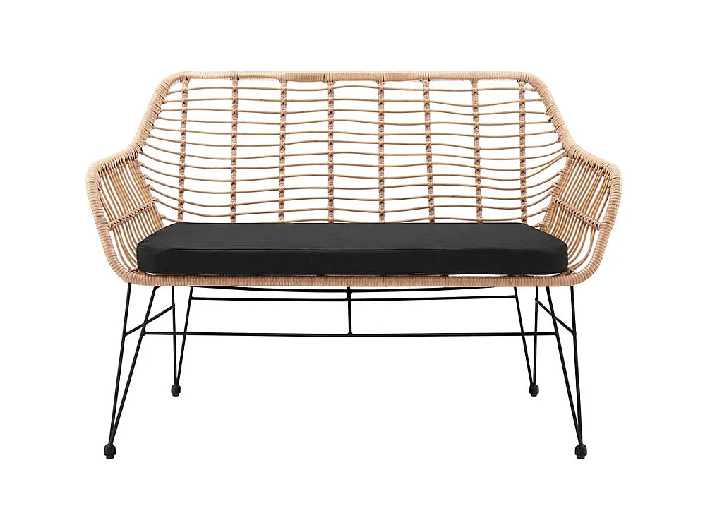 Kunstrattan Bank inklusive Polsterauflage Beige & Schwarz