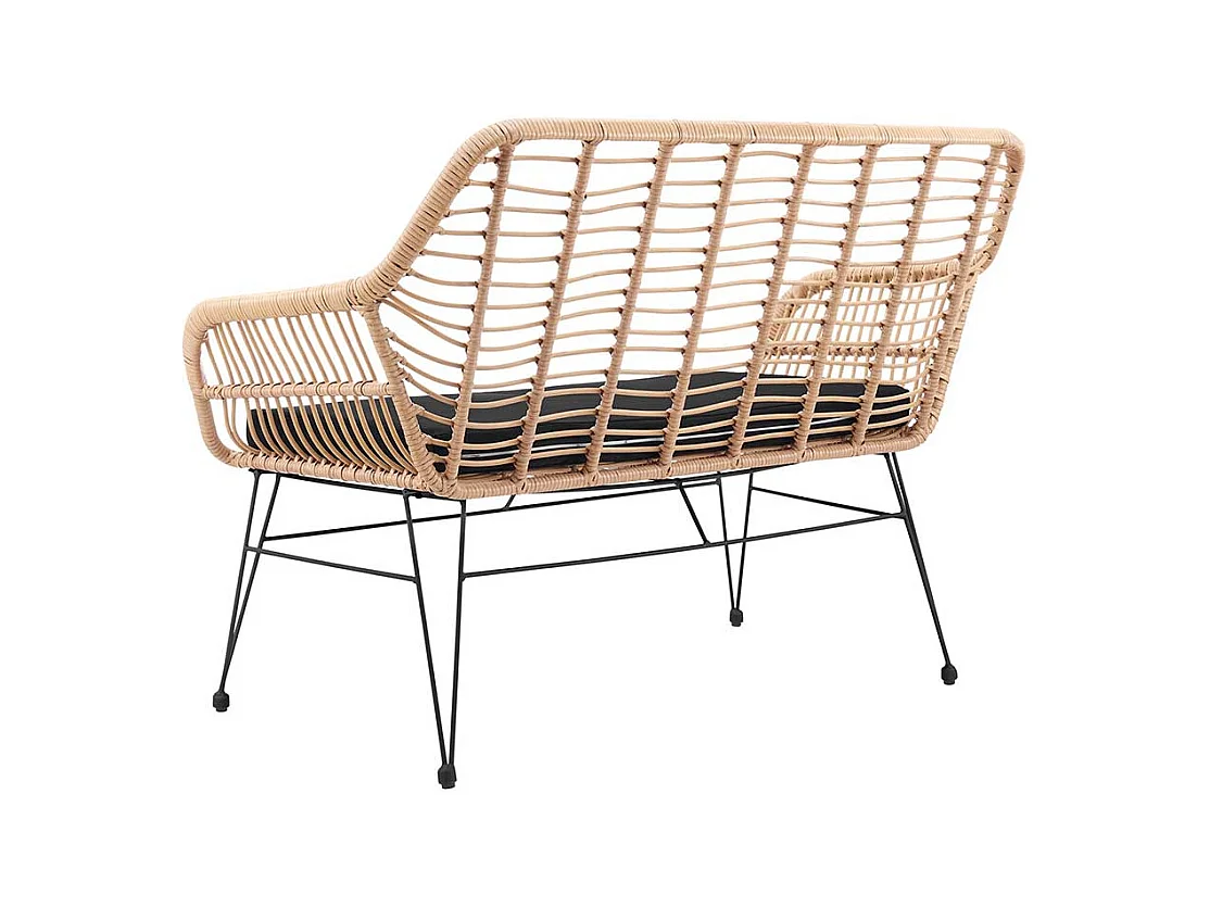 Kunstrattan Bank inklusive Polsterauflage Beige & Schwarz