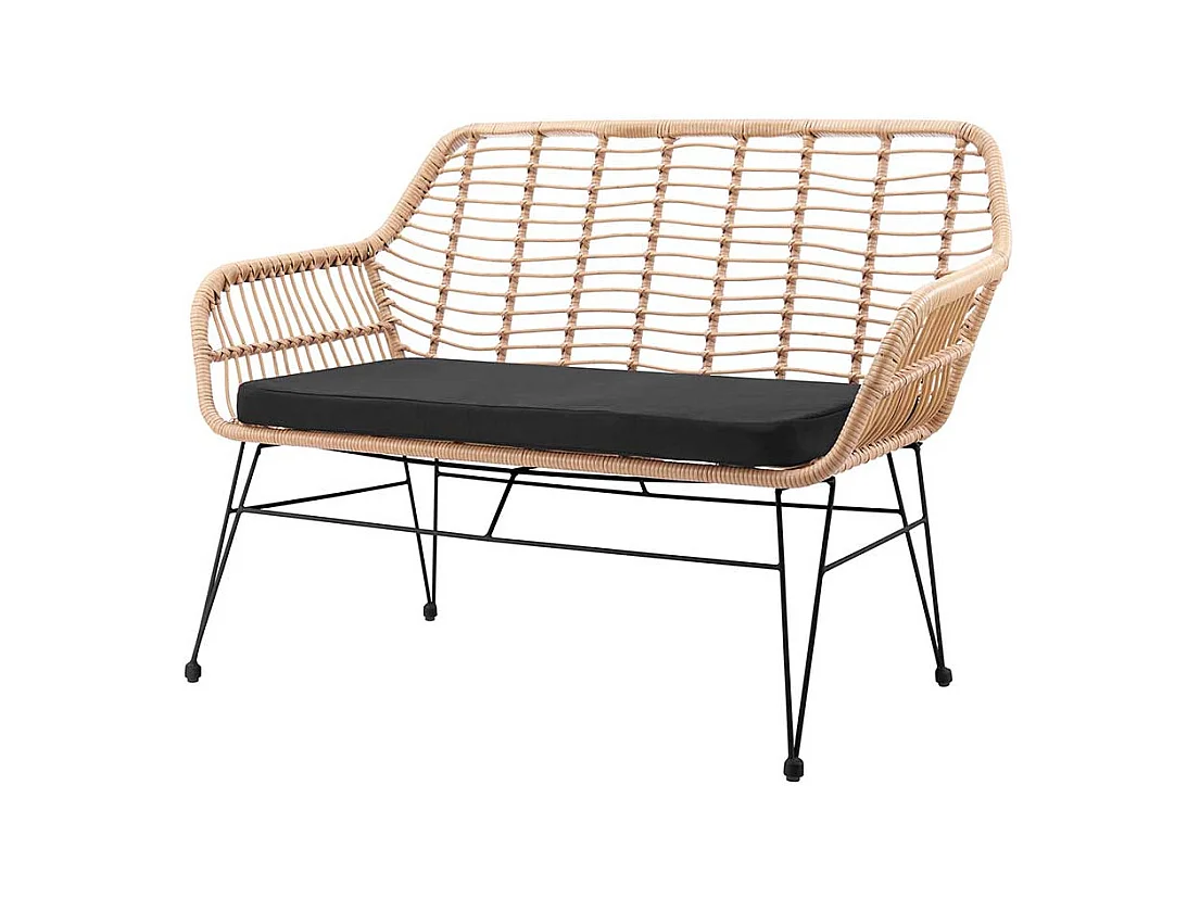 Kunstrattan Bank inklusive Polsterauflage Beige & Schwarz