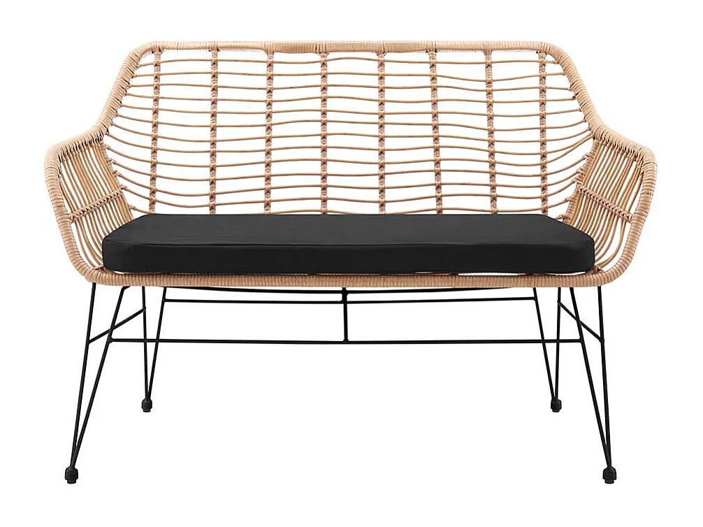 Kunstrattan Bank inklusive Polsterauflage Beige & Schwarz