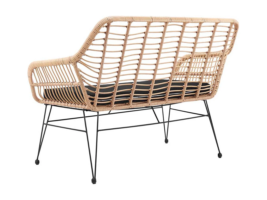 Kunstrattan Bank inklusive Polsterauflage Beige & Schwarz