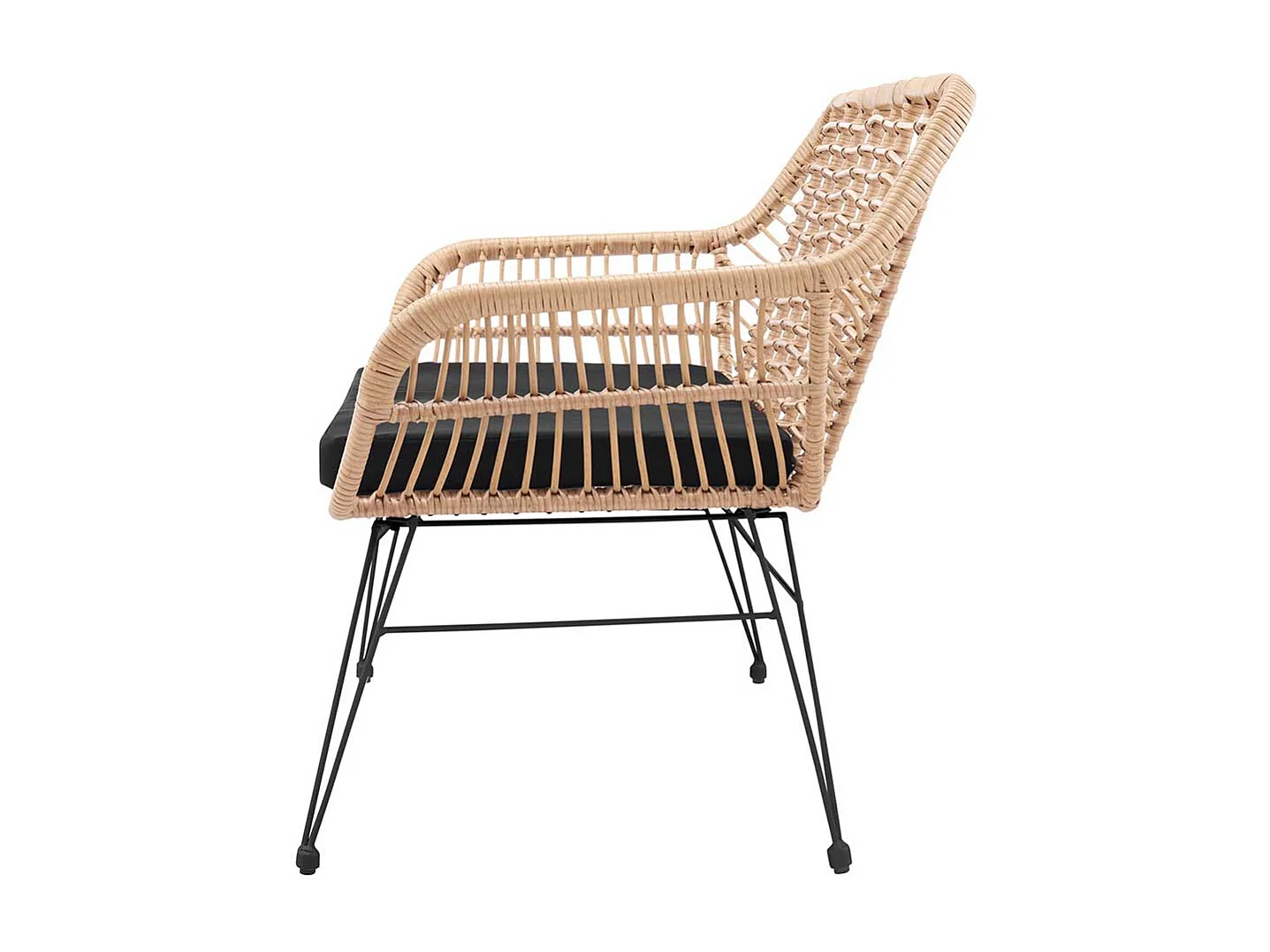 Kunstrattan Bank inklusive Polsterauflage Beige & Schwarz