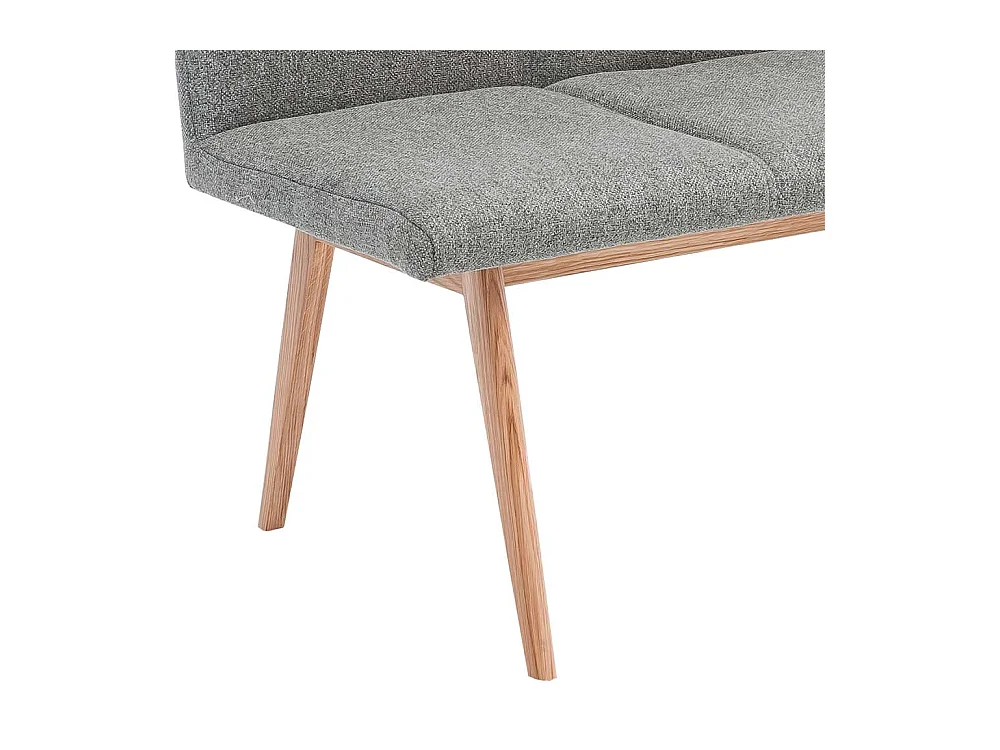 Esszimmersitzbank in Grau Webstoff Eiche Bianco massiv