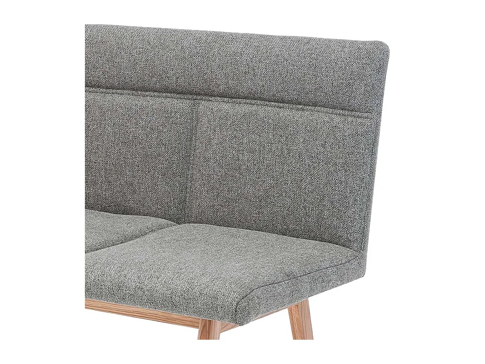 Esszimmersitzbank in Grau Webstoff Eiche Bianco massiv