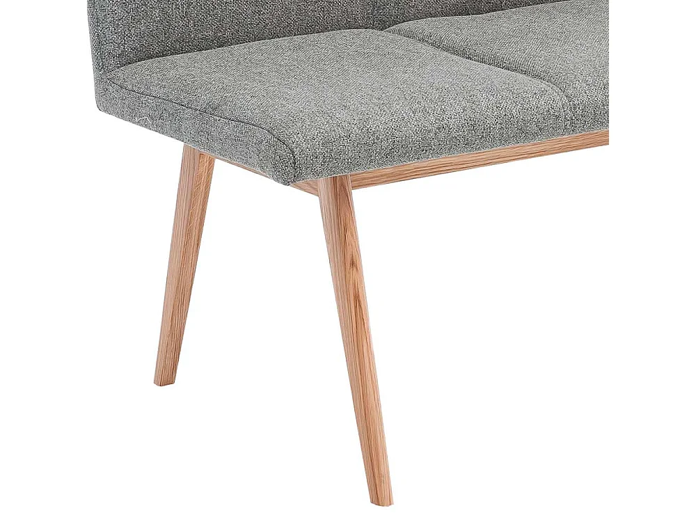 Esszimmersitzbank in Grau Webstoff Eiche Bianco massiv