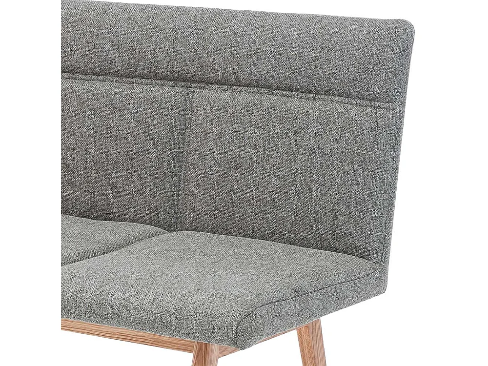 Esszimmersitzbank in Grau Webstoff Eiche Bianco massiv