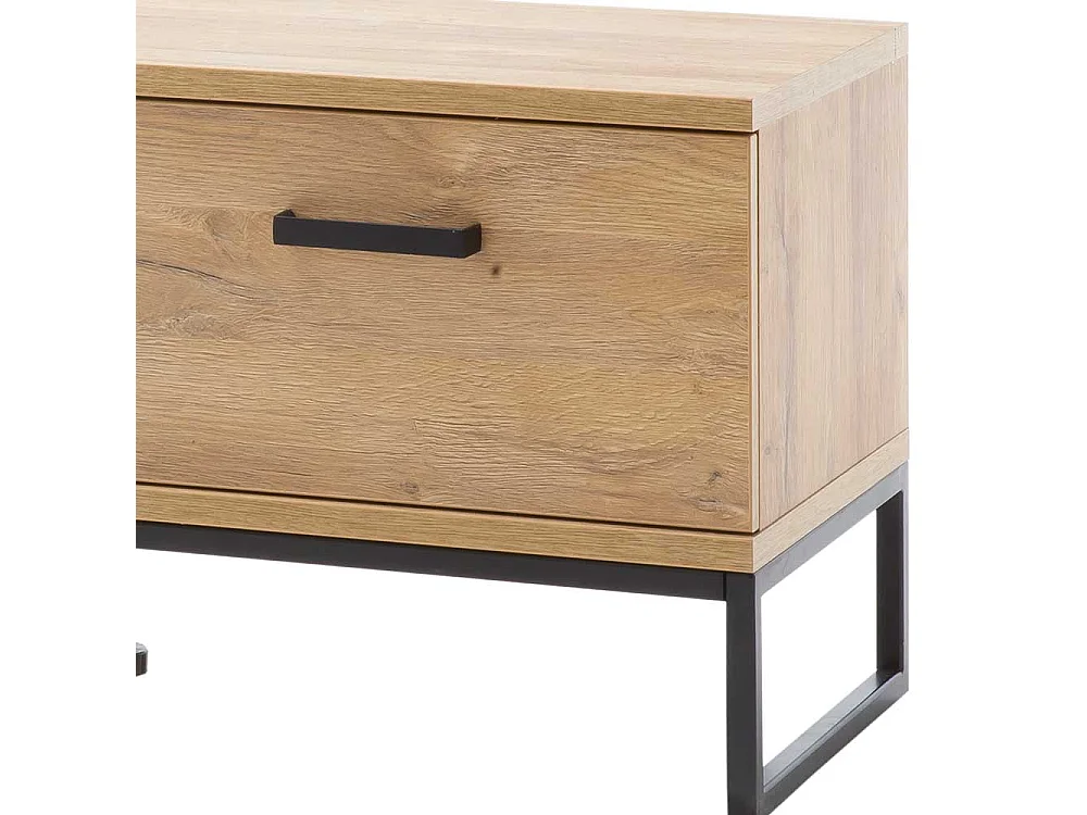 Garderobensitzbank in Wildeichefarben und Schwarz Klappe