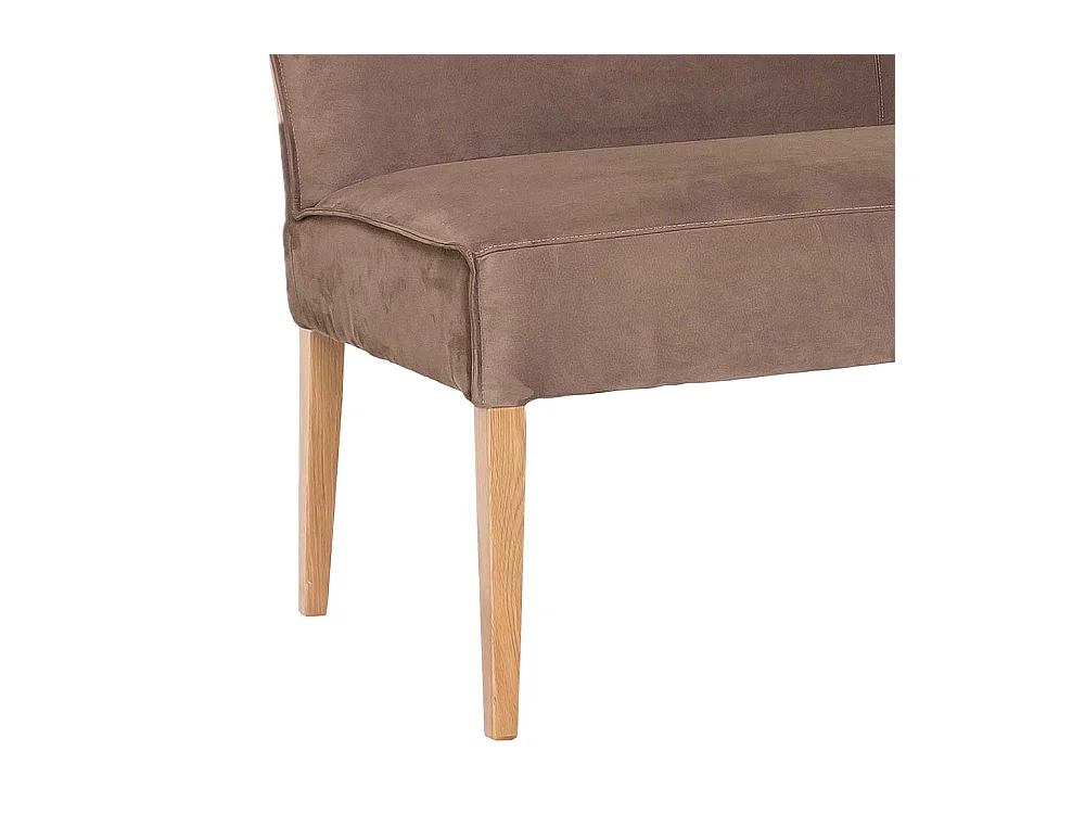 Kunstleder Esszimmerbank in Hellbraun 4-Fuß Gestell aus Massivholz