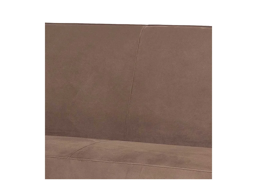 Kunstleder Esszimmerbank in Hellbraun 4-Fuß Gestell aus Massivholz