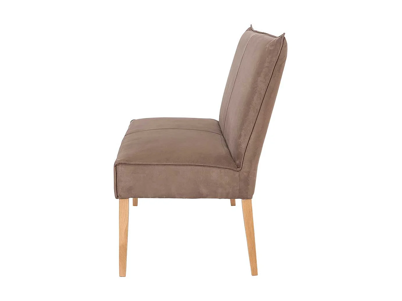 Kunstleder Esszimmerbank in Hellbraun 4-Fuß Gestell aus Massivholz