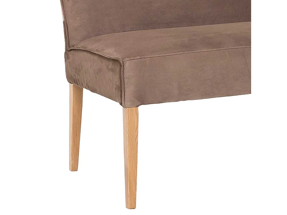 Kunstleder Esszimmerbank in Hellbraun 4-Fuß Gestell aus Massivholz