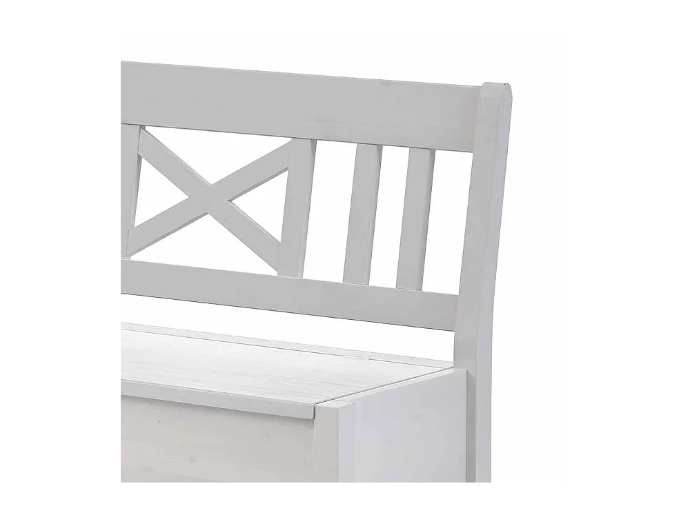 Stauraum Kücheneckbank in Weiß Kiefer Massivholz