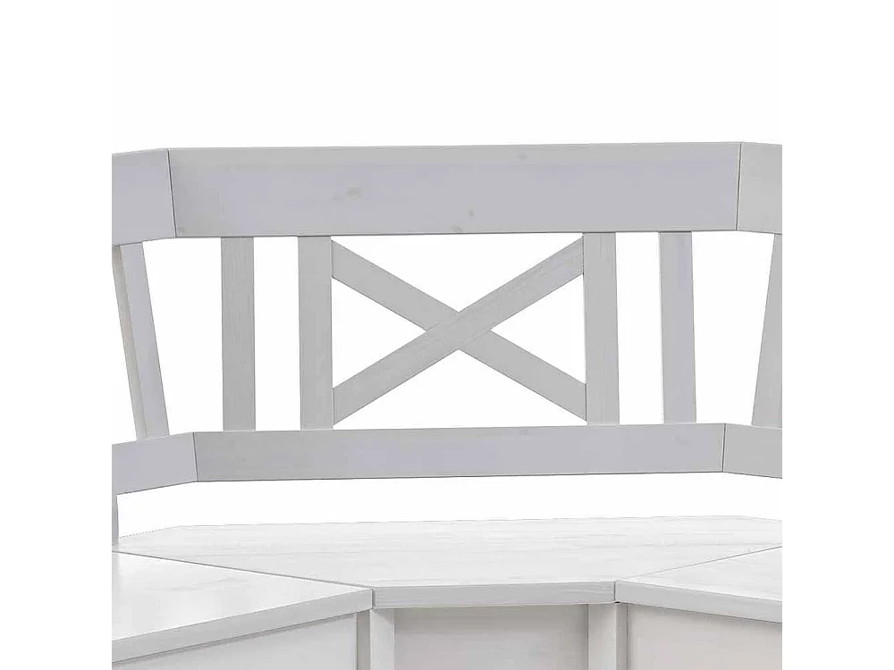 Stauraum Kücheneckbank in Weiß Kiefer Massivholz