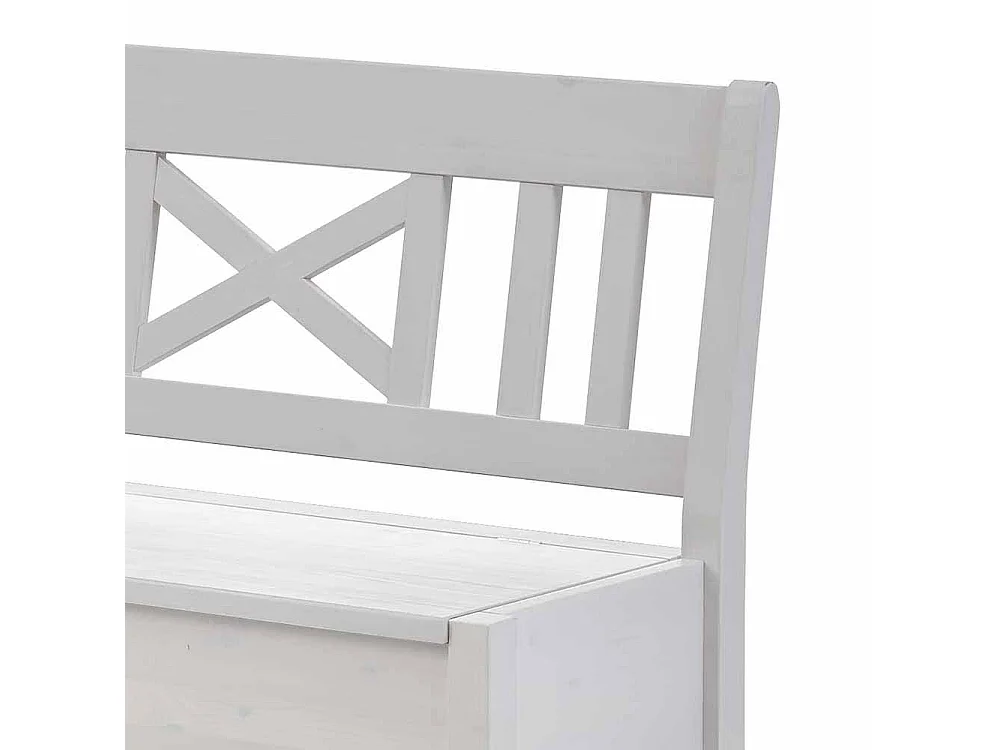 Stauraum Kücheneckbank in Weiß Kiefer Massivholz