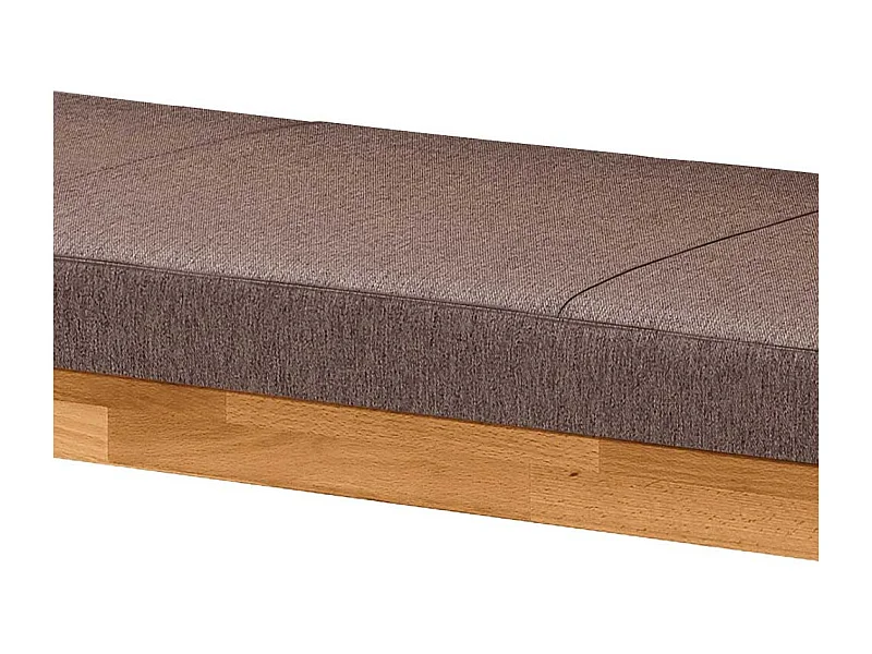 Esszimmerbank in Polster Webstoff braun Vierfußgestell Wildeiche