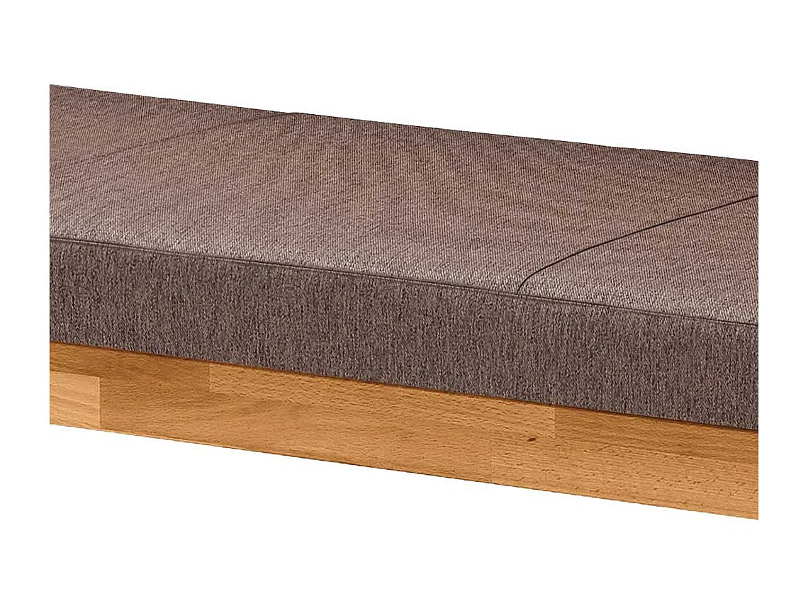 Esszimmerbank in Polster Webstoff braun Vierfußgestell Wildeiche