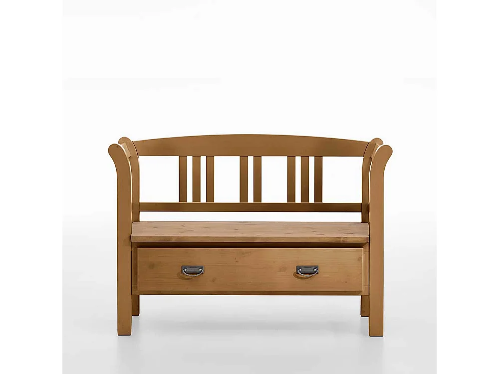 Sitzbank in Kieferfarben Landhausstil