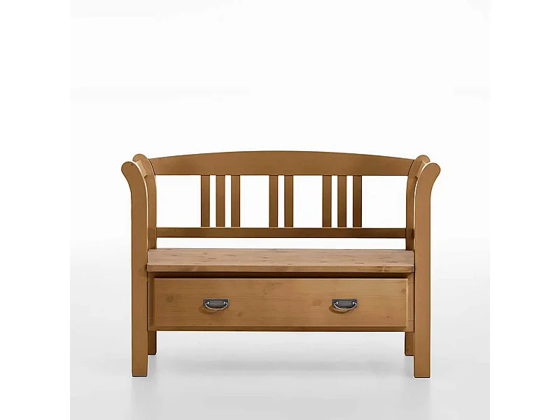 Sitzbank in Kieferfarben Landhausstil