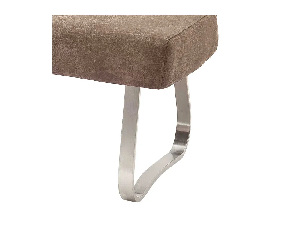 Essbank in Braun Microfaser Bügelgestell aus Edelstahl