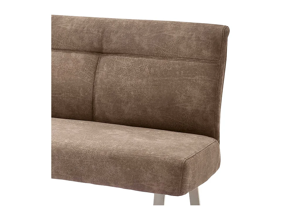 Essbank in Braun Microfaser Bügelgestell aus Edelstahl