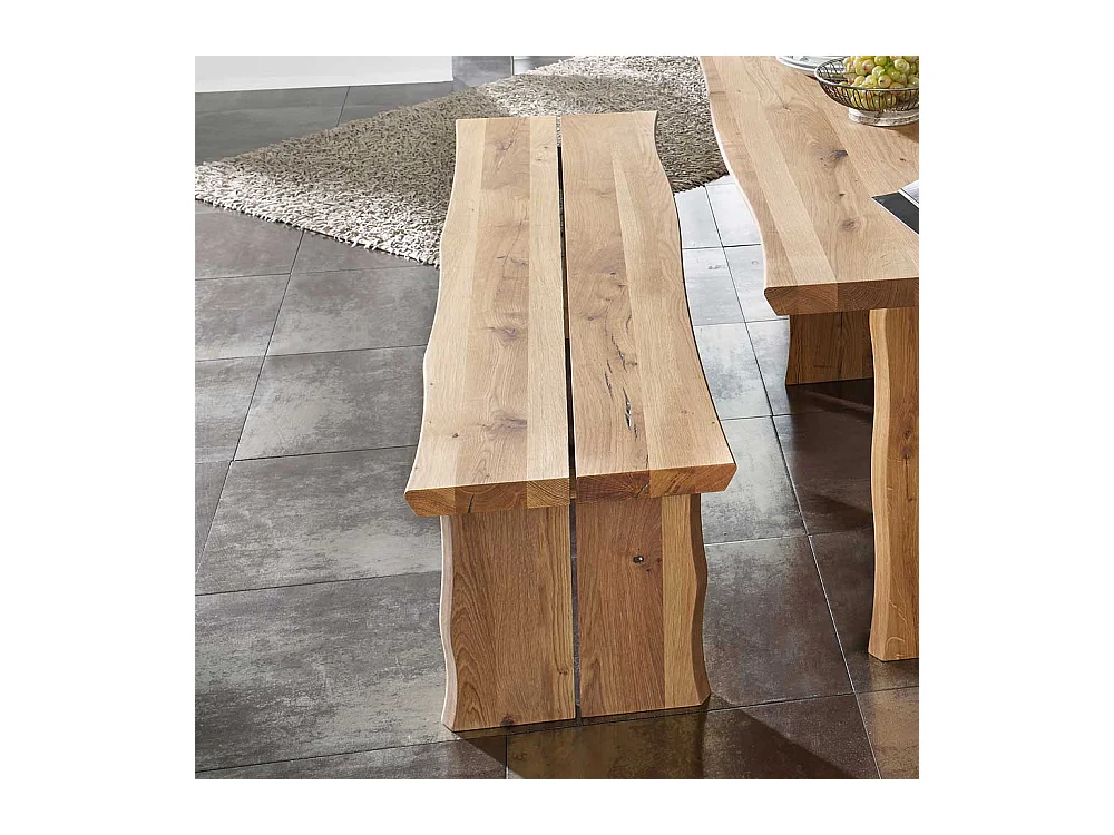 Baumkanten Bank aus Wildeiche massiv geölt