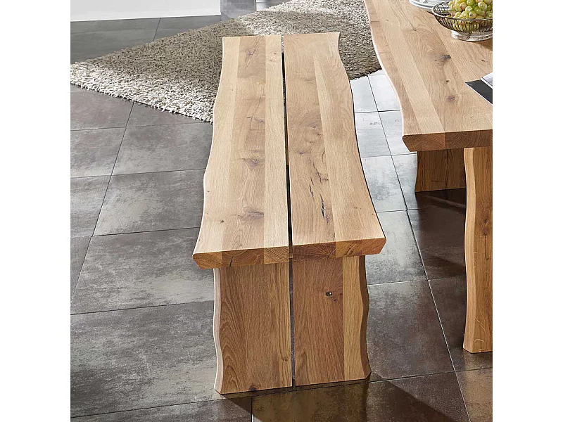 Baumkanten Bank aus Wildeiche massiv geölt