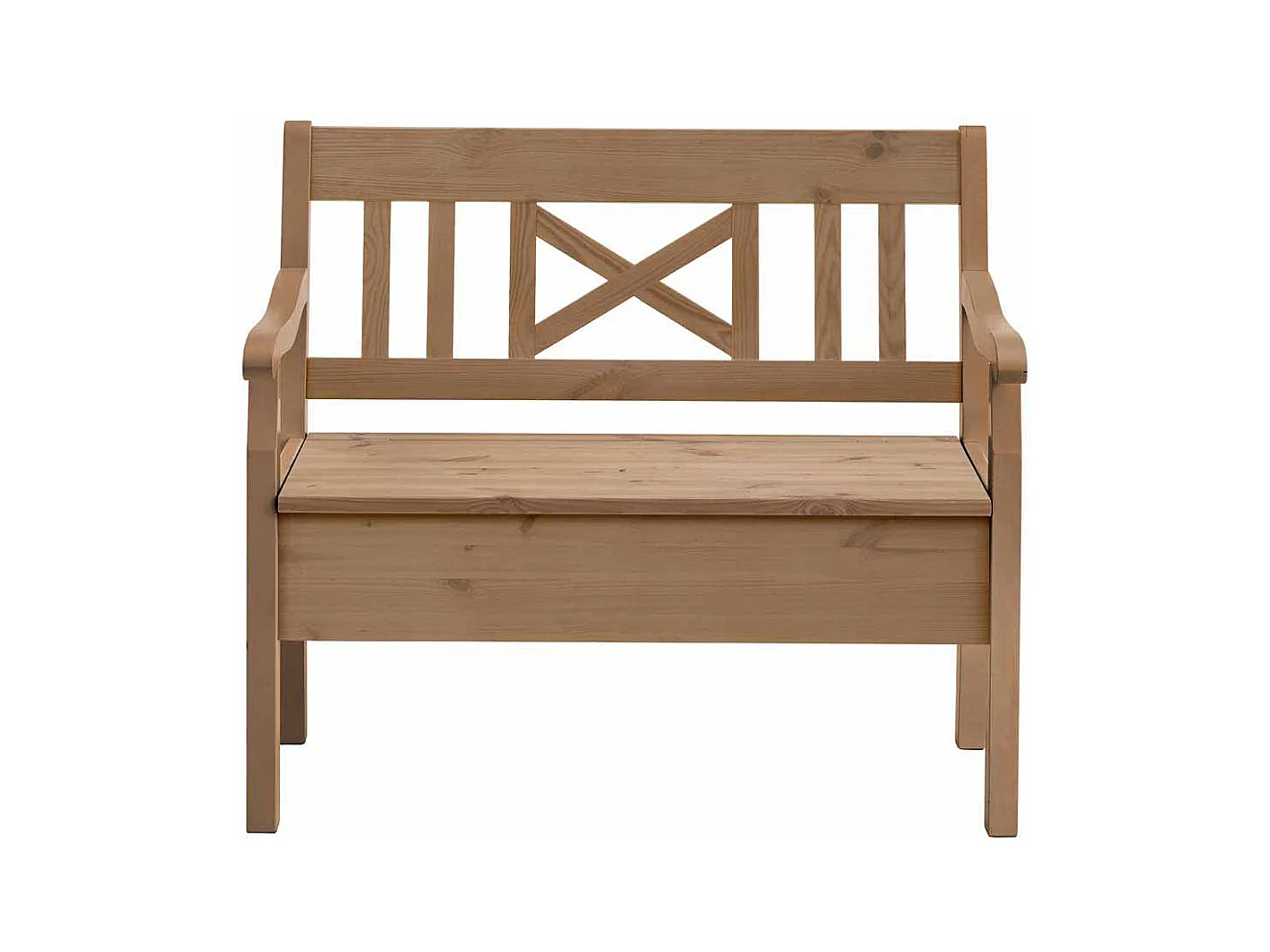 Massivholzbank mit Stauraum Kiefer geölt und gebeizt