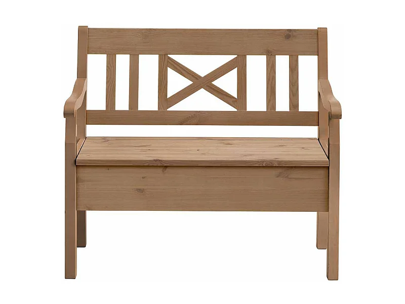 Massivholzbank mit Stauraum Kiefer geölt und gebeizt