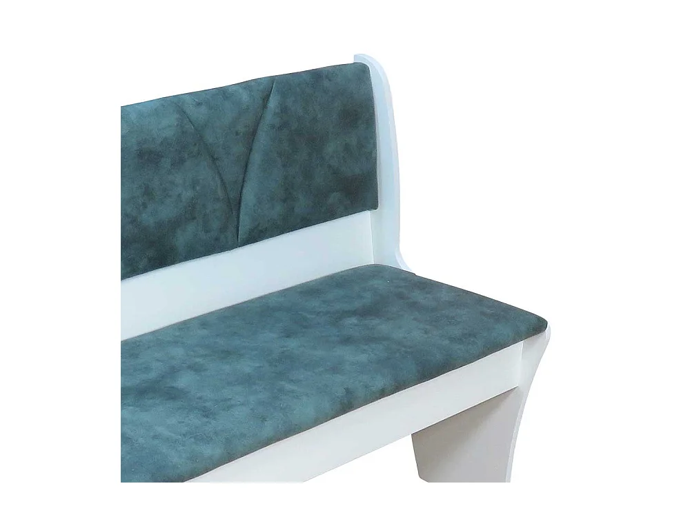 Truhen Polsterbank in Weiß und Blau 120 cm breit