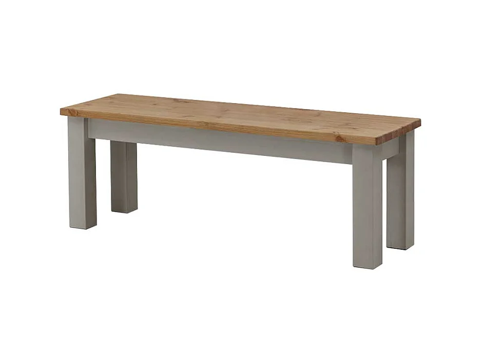 Essbank in Grau Kiefer massiv Landhaus