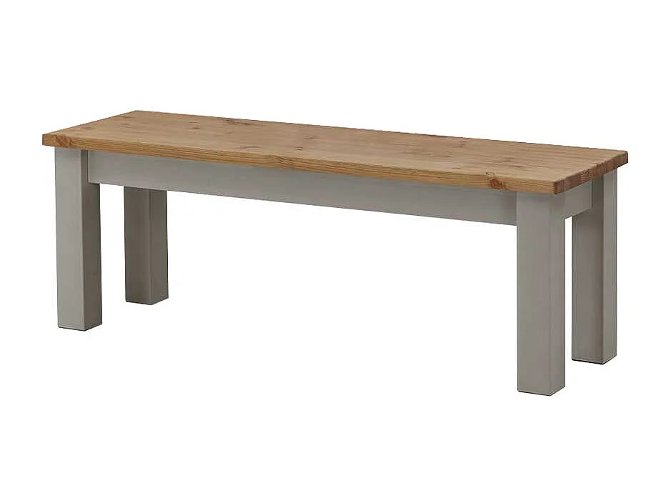 Essbank in Grau Kiefer massiv Landhaus