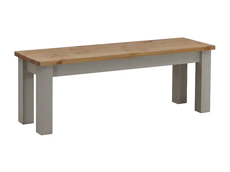 Essbank in Grau Kiefer massiv Landhaus