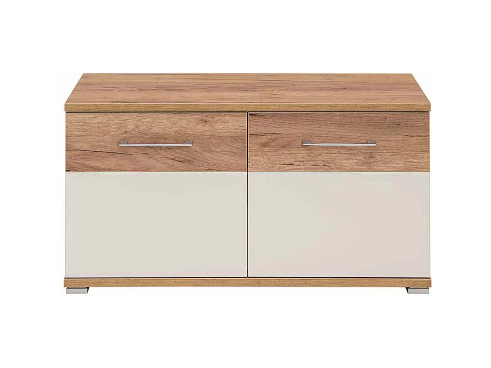 Dielenbank in Weiß Eiche mit Türen