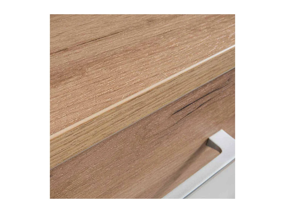 Dielenbank in Weiß Eiche mit Türen