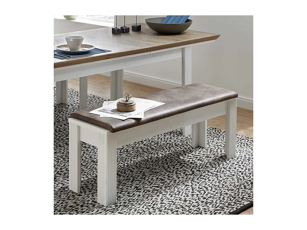 Küchenbank in Weiß Polsterauflage