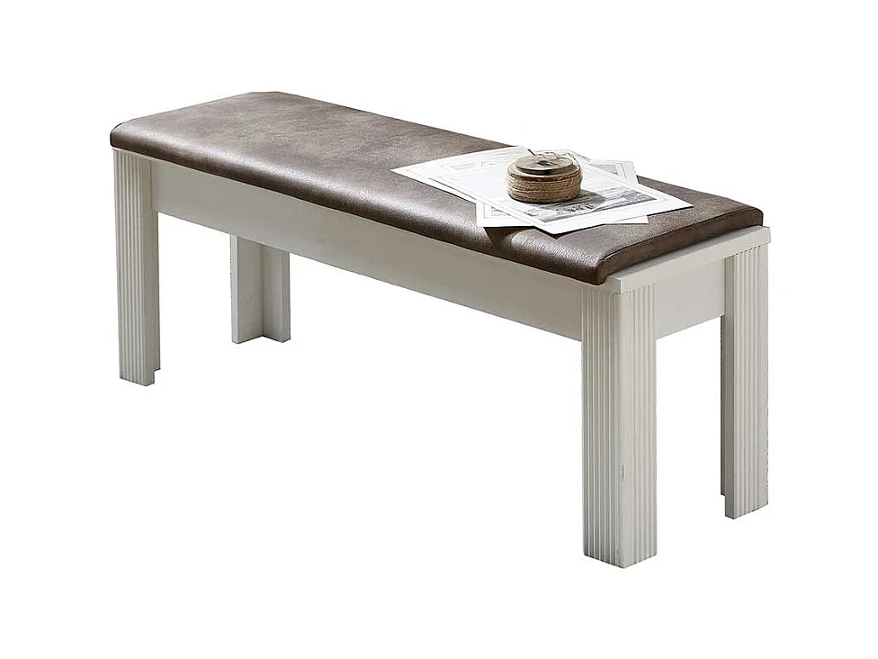 Küchenbank in Weiß Polsterauflage