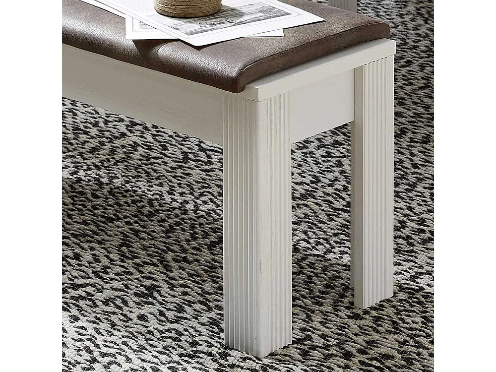 Küchenbank in Weiß Polsterauflage