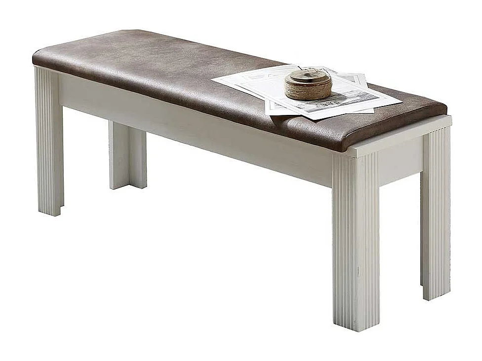 Küchenbank in Weiß Polsterauflage