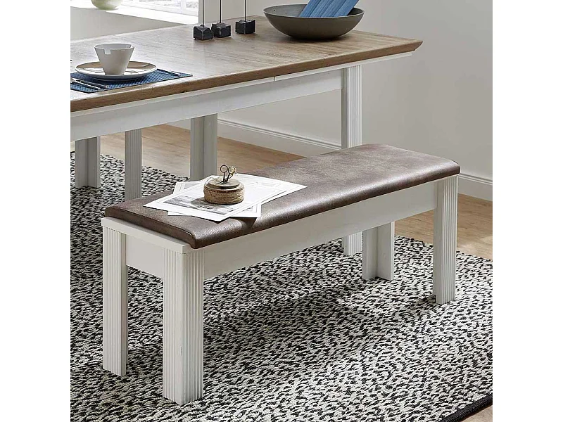 Küchenbank in Weiß Polsterauflage