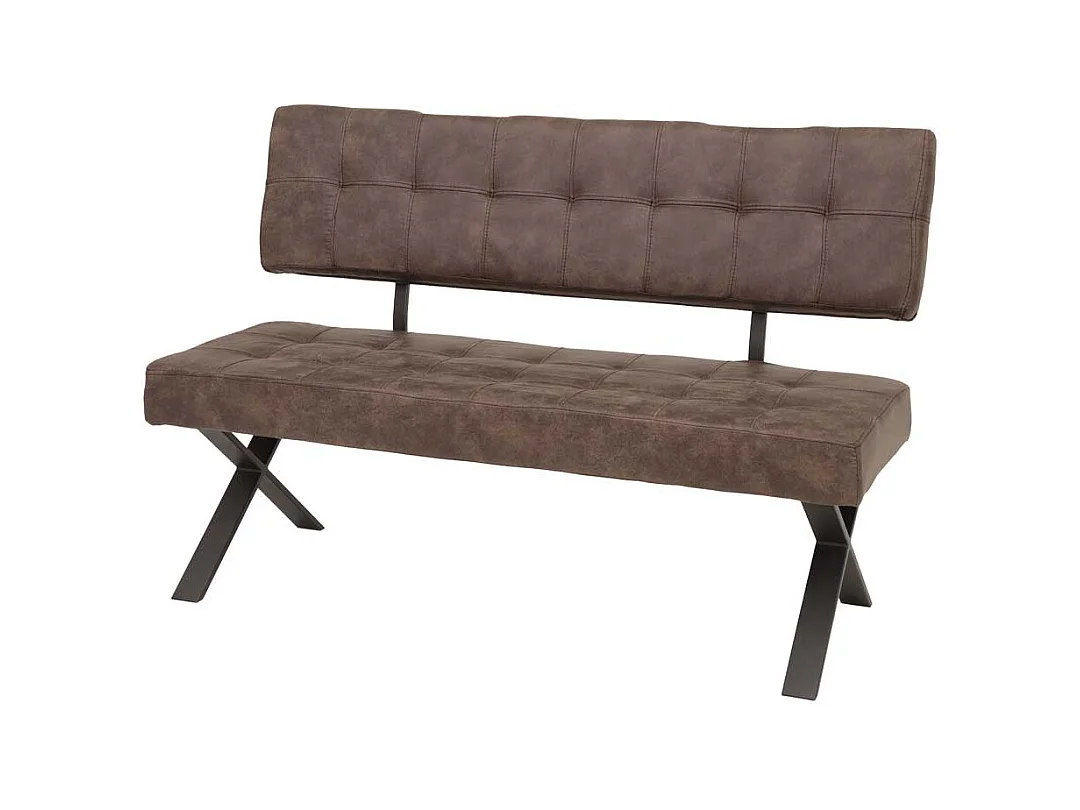 Esszimmer Polsterbank in Braun Stoff Metall