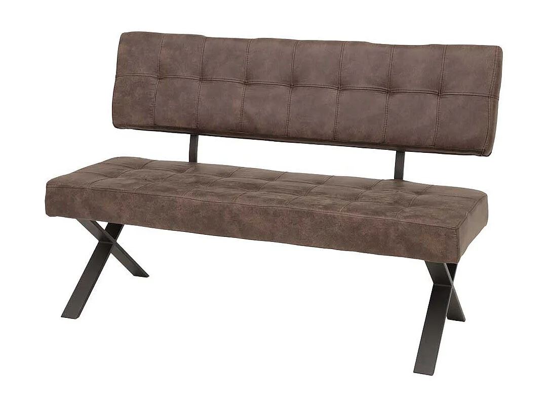 Esszimmer Polsterbank in Braun Stoff Metall