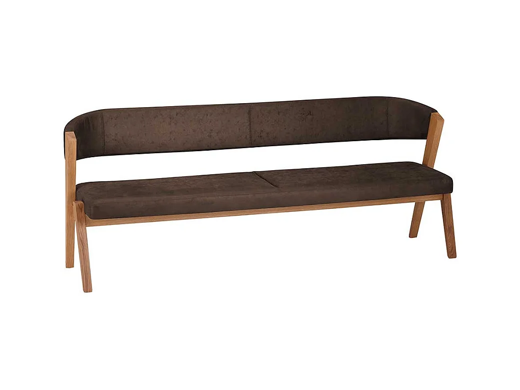 Esstischbank in Braun und Wildeichefarben Microfaser Bezug