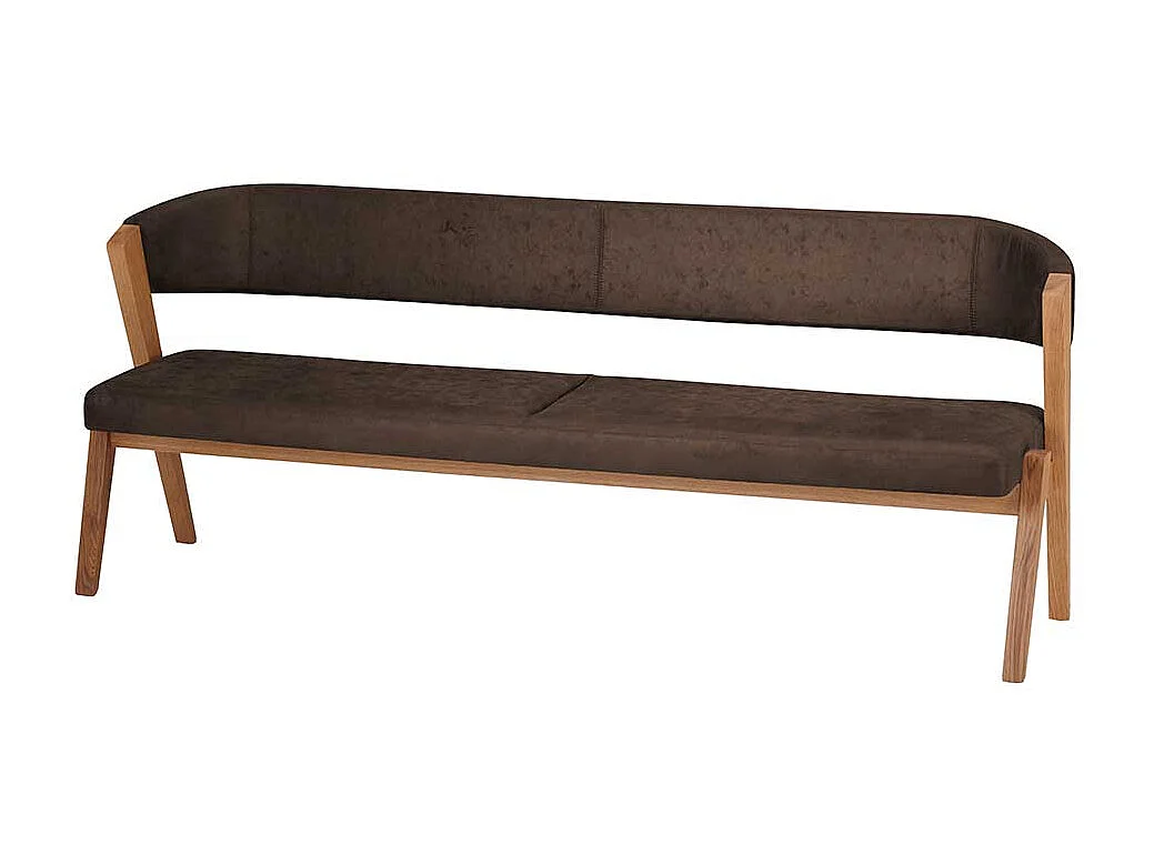 Esstischbank in Braun und Wildeichefarben Microfaser Bezug