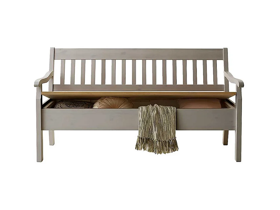 Essbank in Grau Stauraum