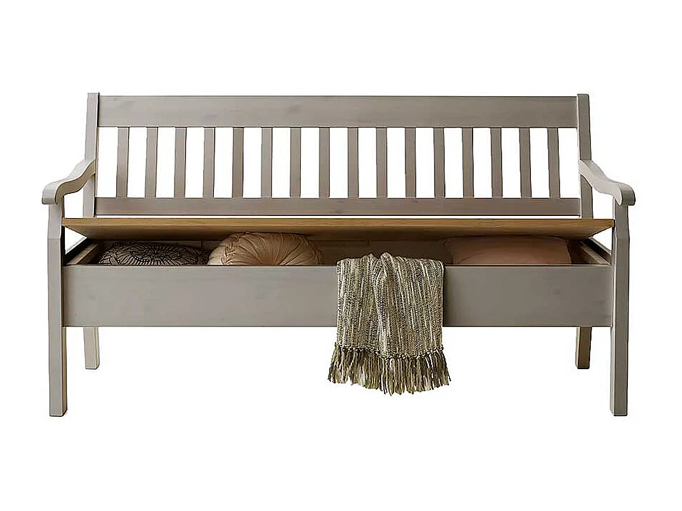 Essbank in Grau Stauraum