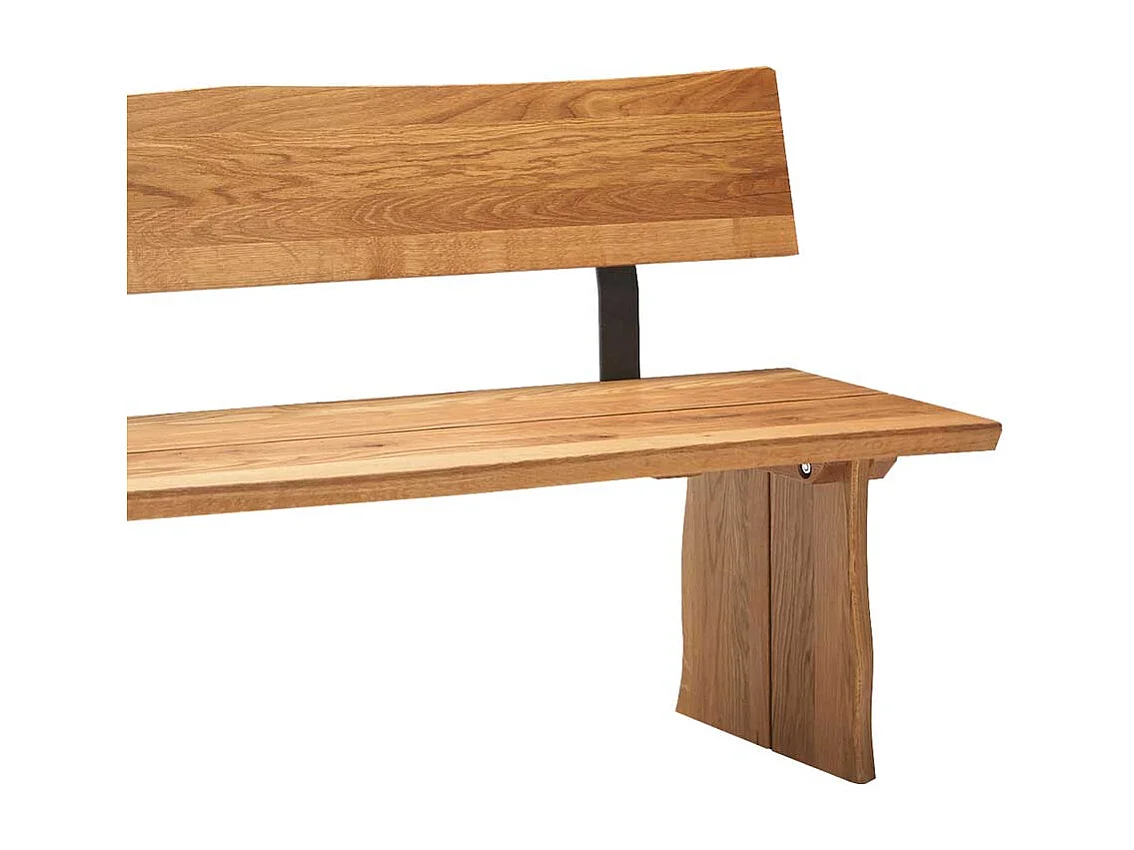 Baumkanten Bank mit Lehne Wildeiche massiv